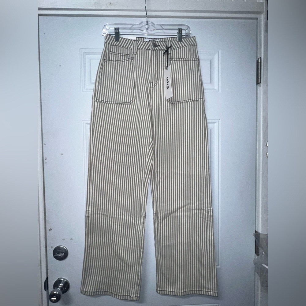 Mica high rise straight leg striped jeans size 7/28